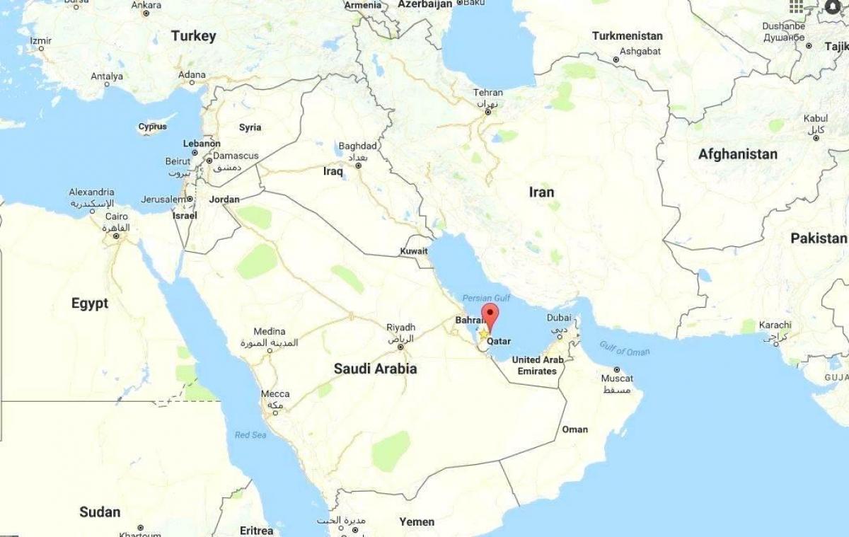 Катар на мапи света атлас