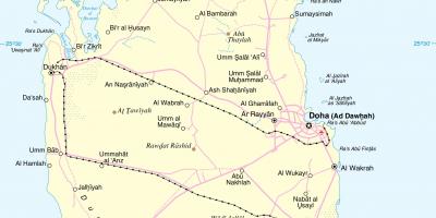 Катар саобраћајне руте на карти